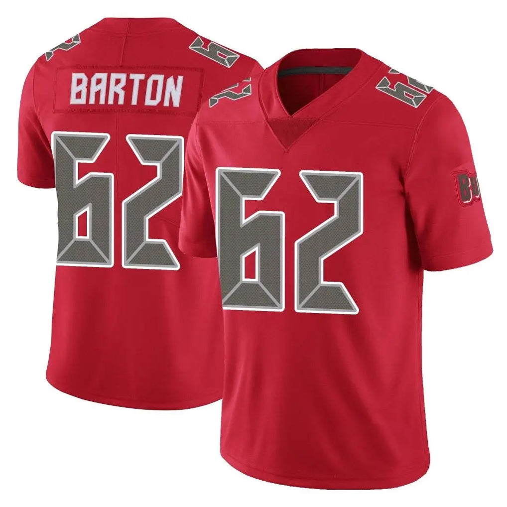 Kdoa TB.Buccaneers #62 Graham Barton Player Red Limited Color Rush Home Game Stitched Jerseys