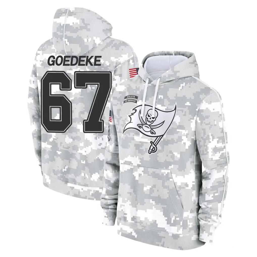 Kdoa TB.Buccaneers #67 Luke Goedeke Player Arctic Camo Limited Salute to Service Pullover Hoodies Game Stitched Jerseys