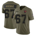 Kdoa TB.Buccaneers #67 Luke Goedeke Player Olive 2025 Salute To Service Limited Home Game Stitched Jerseys