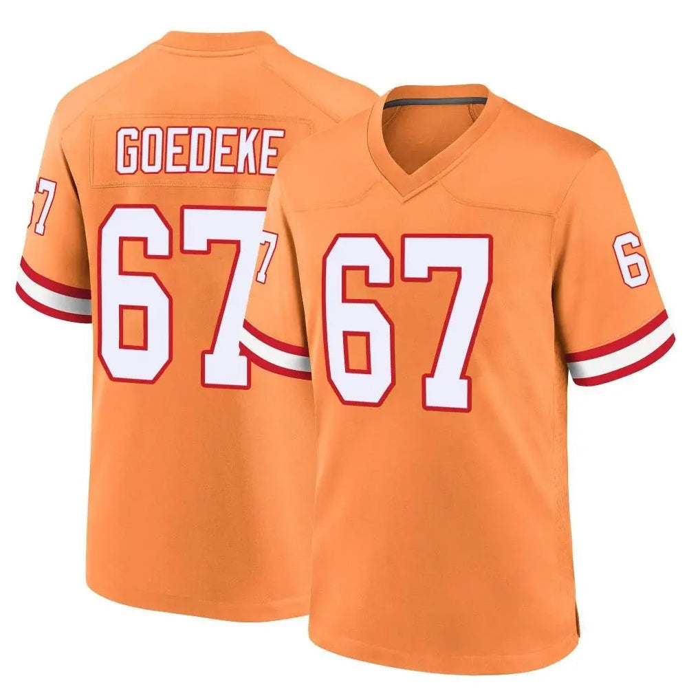 Kdoa TB.Buccaneers #67 Luke Goedeke Player Orange Throwback Home Game Stitched Jerseys
