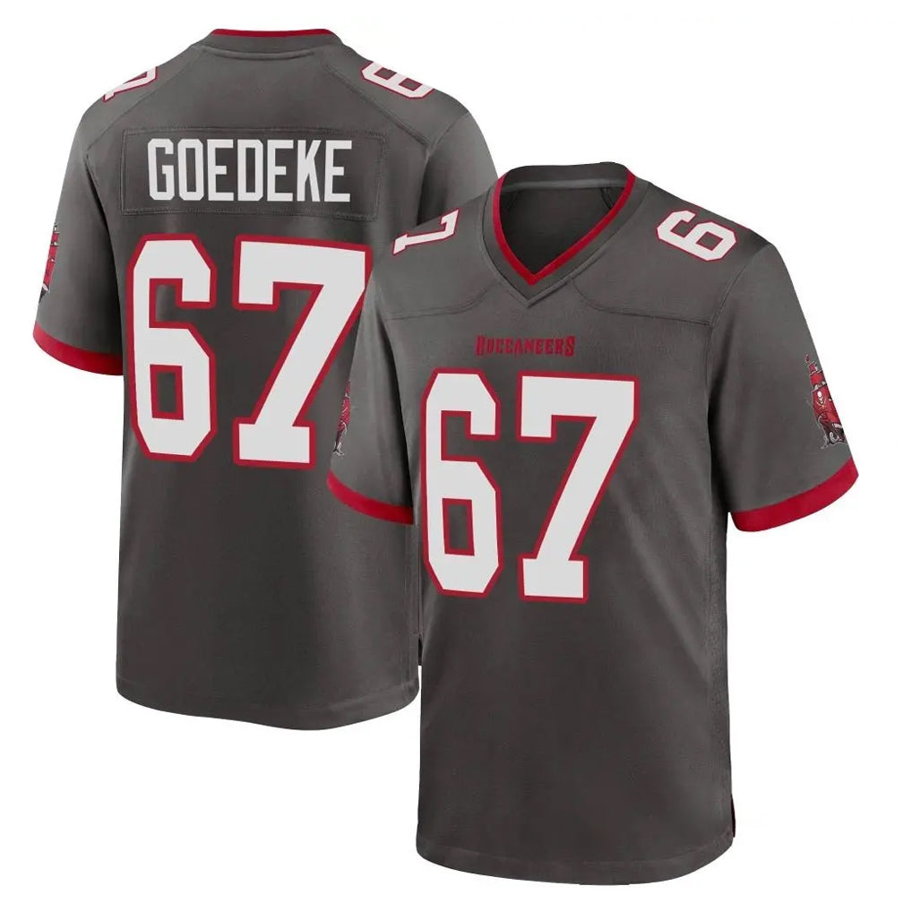 Kdoa TB.Buccaneers #67 Luke Goedeke Player Pewter Alternate Home Game Stitched Jerseys