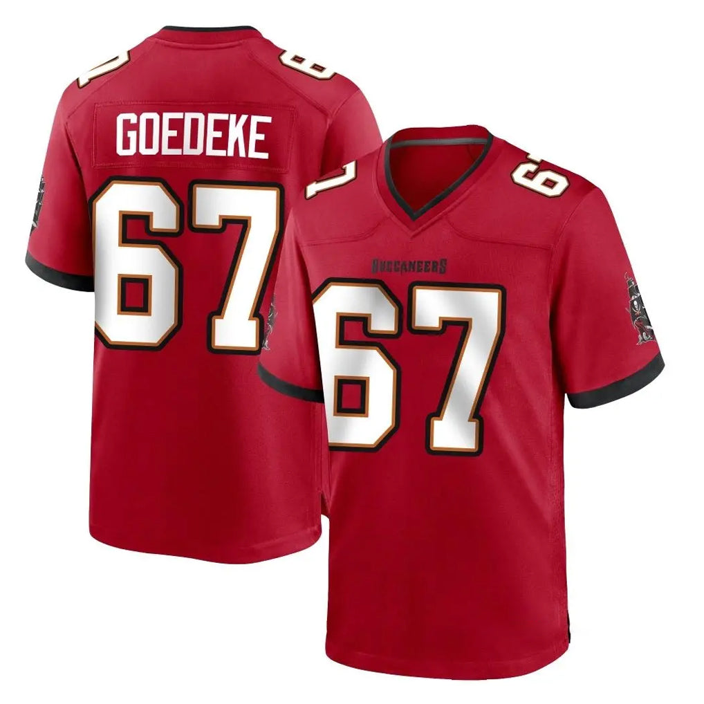 Kdoa TB.Buccaneers #67 Luke Goedeke Player Red Home Game Stitched Jerseys