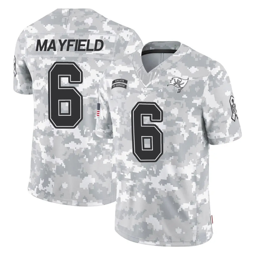 Kdoa TB.Buccaneers #6 Baker Mayfield Player Arctic Camo Limited Salute To Service Home Game Stitched Jerseys