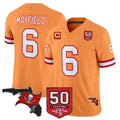 Kdoa TB.Buccaneers #6 Baker Mayfield Player Orange 50th Season Vapor Limited Home Game Stitched Jerseys
