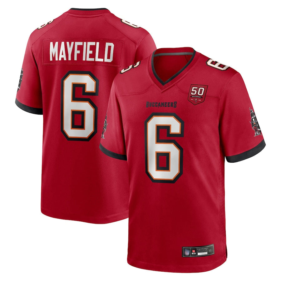 Kdoa TB.Buccaneers #6 Baker Mayfield Player Red 50th Anniversary Game Stitched Jerseys
