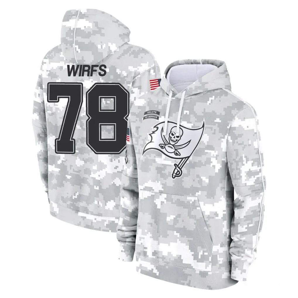 Kdoa TB.Buccaneers #78 Tristan Wirfs Player Arctic Camo Limited Salute to Service Pullover Hoodies Game Stitched Jerseys