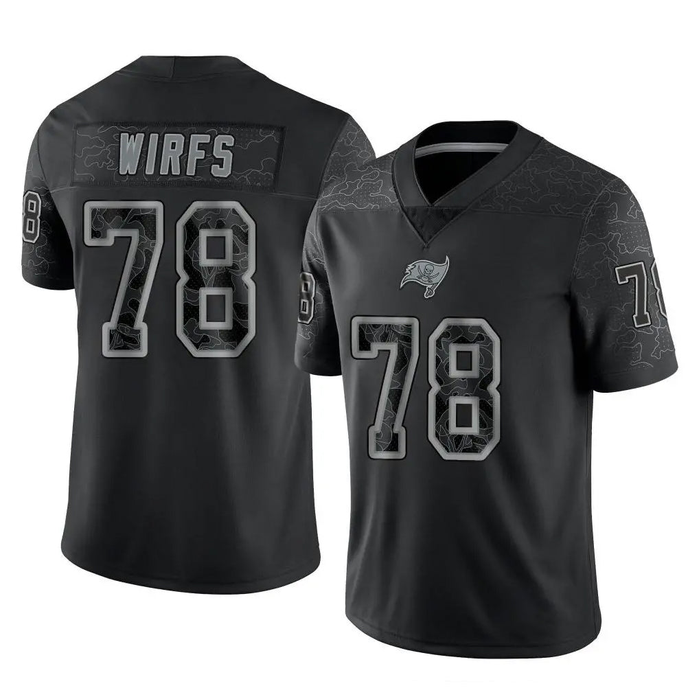 Kdoa TB.Buccaneers #78 Tristan Wirfs Player Black Reflective Limited Home Game Stitched Jerseys