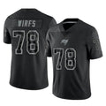 Kdoa TB.Buccaneers #78 Tristan Wirfs Player Black Reflective Limited Home Game Stitched Jerseys