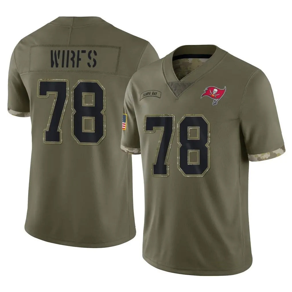 Kdoa TB.Buccaneers #78 Tristan Wirfs Player Olive Limited Salute To Service Home Game Stitched Jerseys