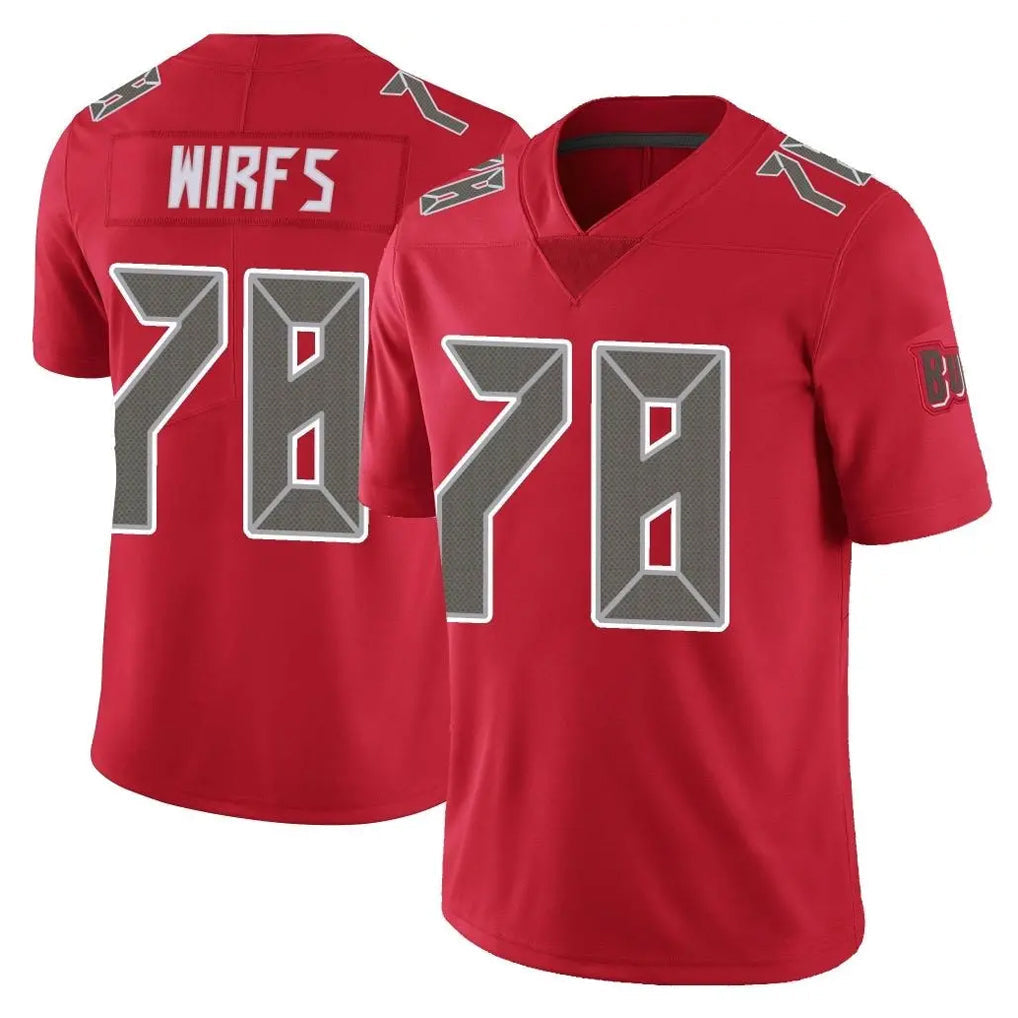 Kdoa TB.Buccaneers #78 Tristan Wirfs Player Red Limited Color Rush Home Game Stitched Jerseys