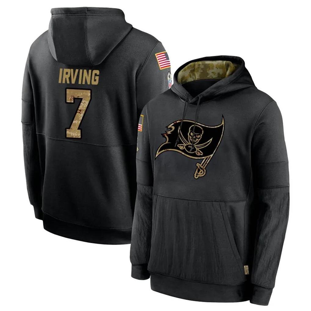 Kdoa TB.Buccaneers #7 Bucky Irving Player Black Salute to Service Hoodies Stitched Jerseys