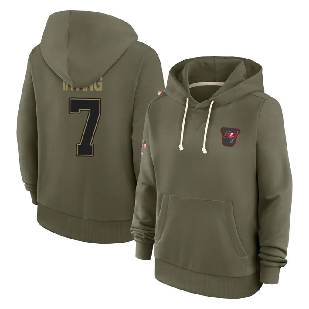 Kdoa TB.Buccaneers #7 Bucky Irving Player Olive Salute To Service Hoodies Stitched Jerseys