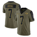 Kdoa TB.Buccaneers #7 Bucky Irving Player Olive Salute To Service Limited Game Stitched Jerseys