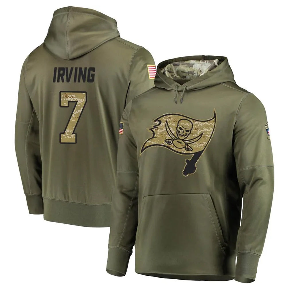 Kdoa TB.Buccaneers #7 Bucky Irving Player Olive Salute To Service Limited Hoodies Stitched Jerseys