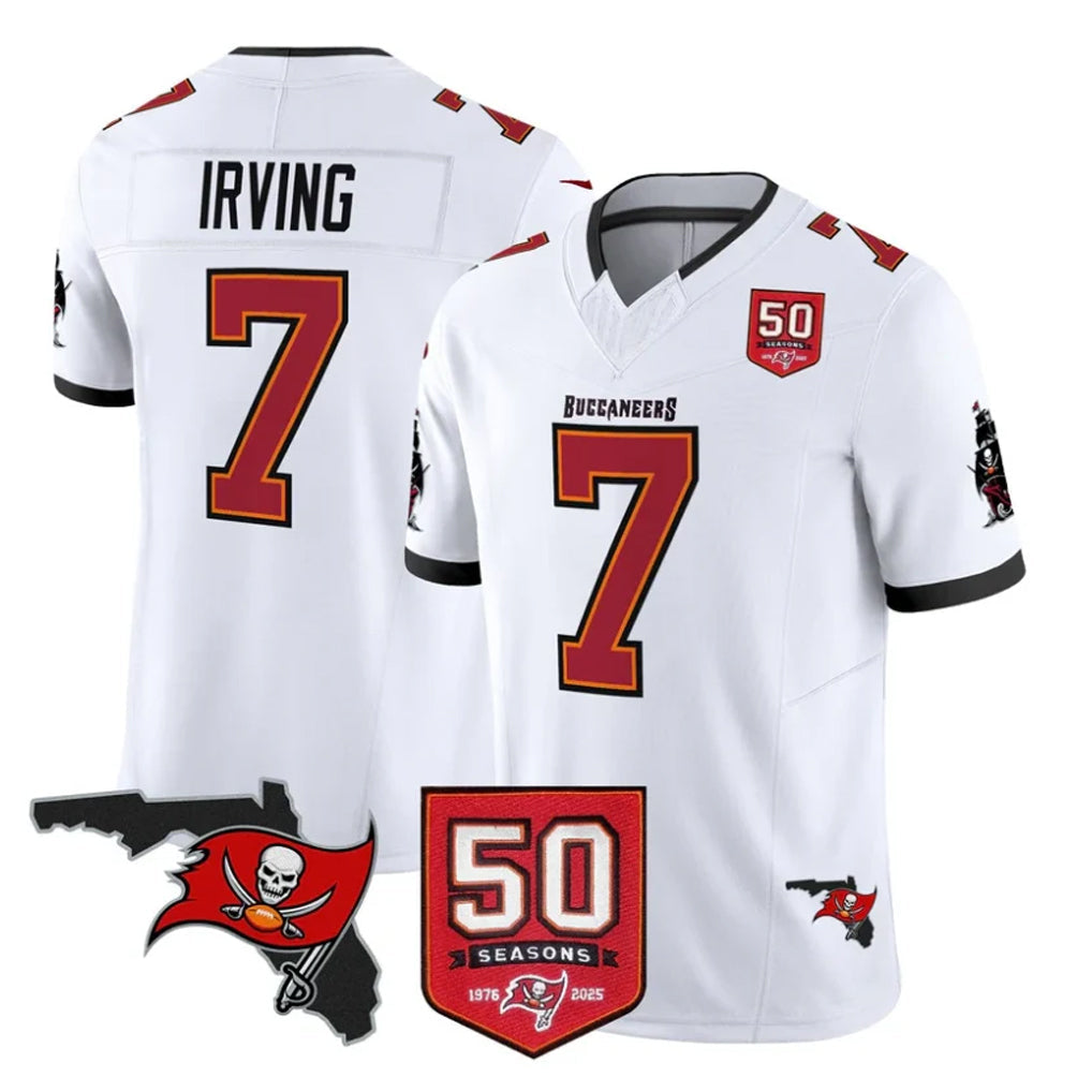 Kdoa TB.Buccaneers #7 Bucky Irving Player White 50th Season Vapor Limited Home Game Stitched Jerseys