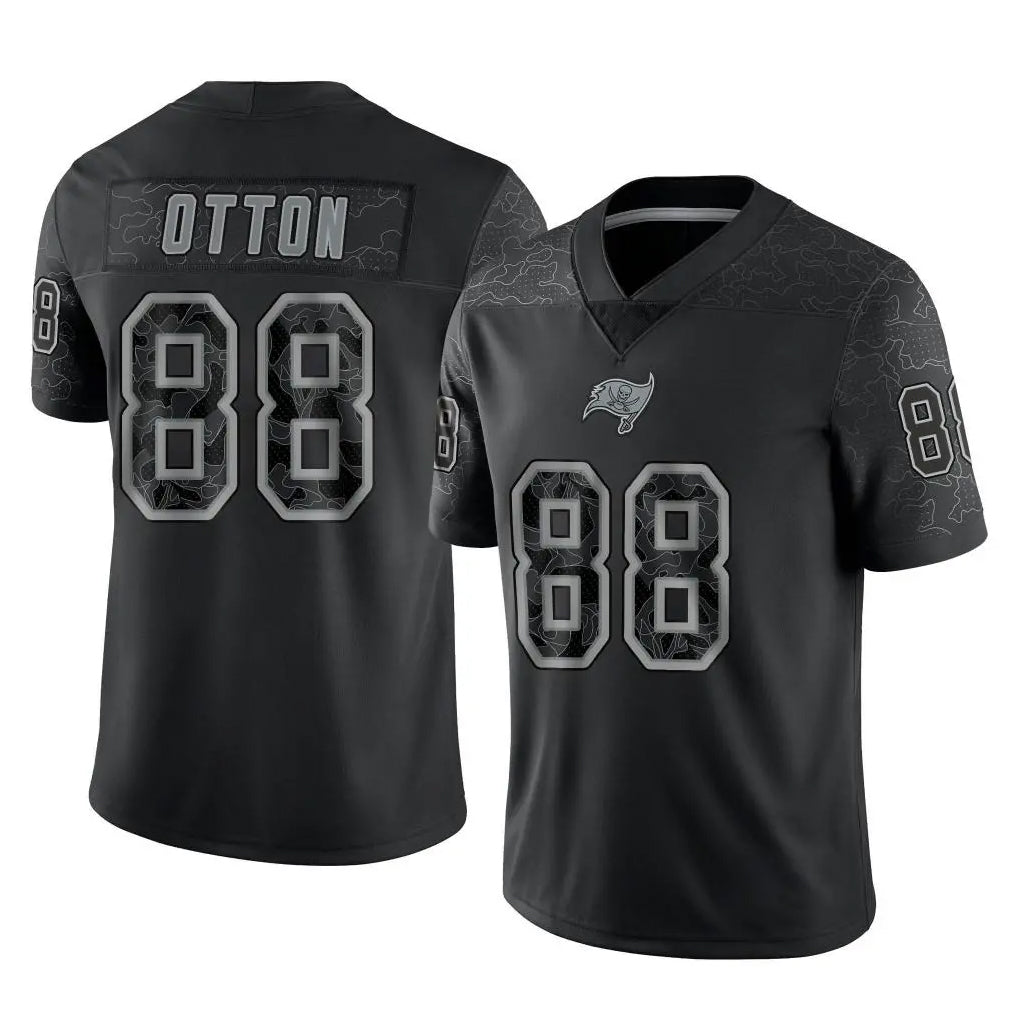 Kdoa TB.Buccaneers #88 Cade Otton Player Black Reflective Limited Home Game Stitched Jerseys