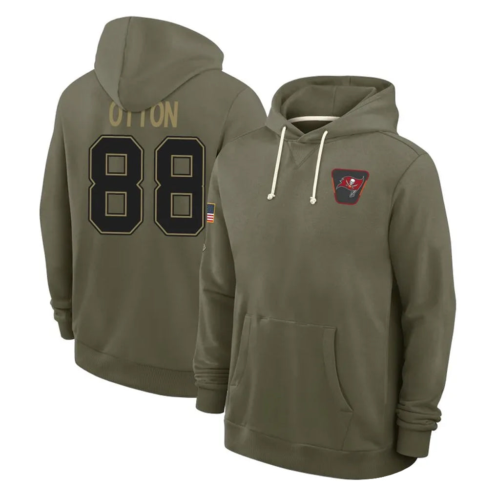 Kdoa TB.Buccaneers #88 Cade Otton Player Olive Salute to Service Pullover Hoodies Limited Stitched Jerseys