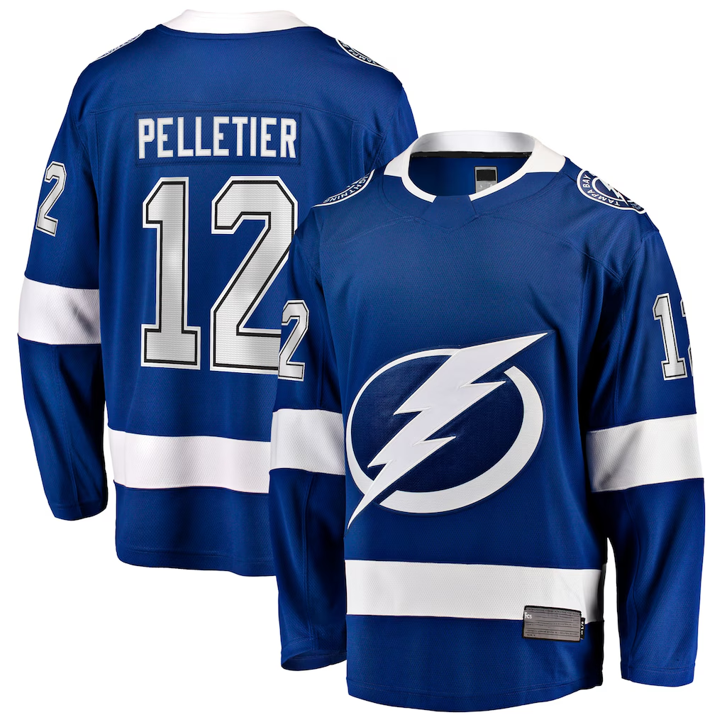 Kdoa TB.Lightning #12 Jakob Pelletier Blue Home Breakaway Jerseys