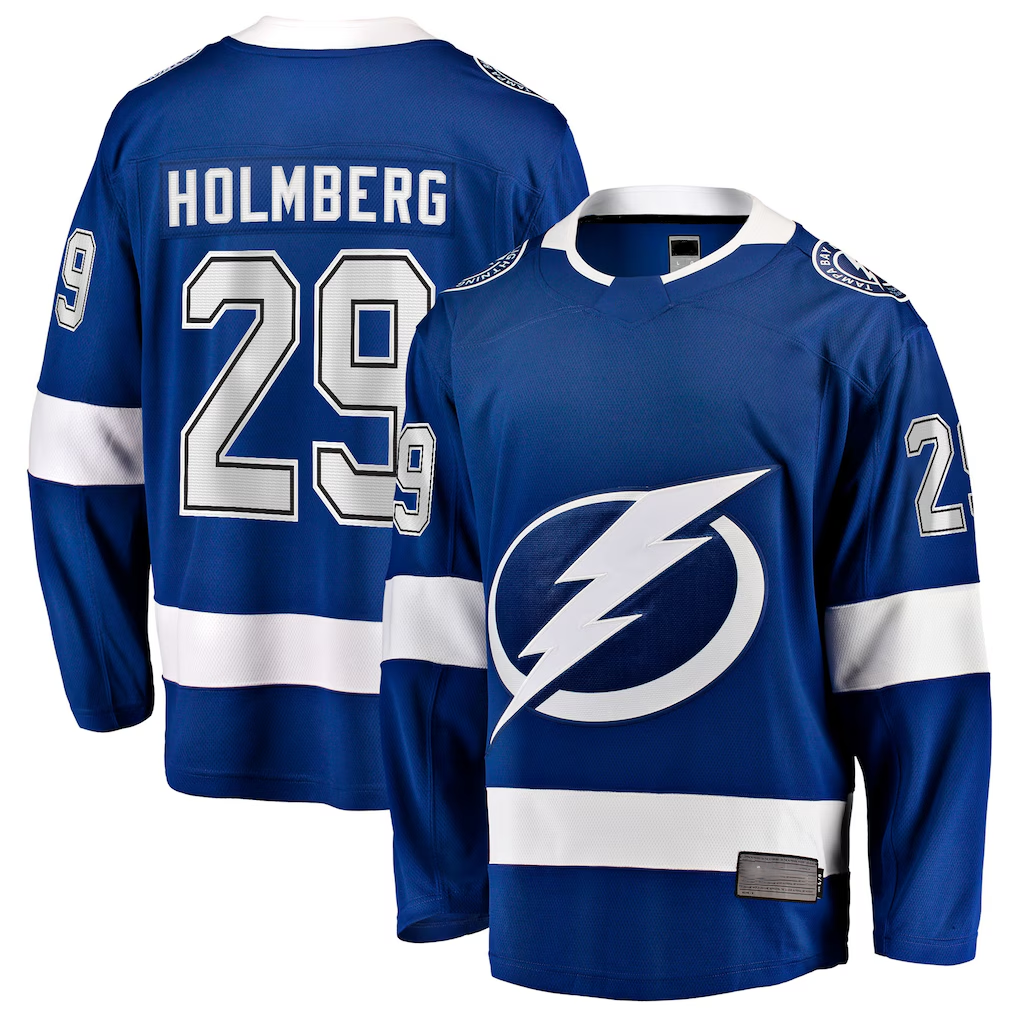 Kdoa TB.Lightning #29 Pontus Holmberg Blue Home Breakaway Player Jerseys