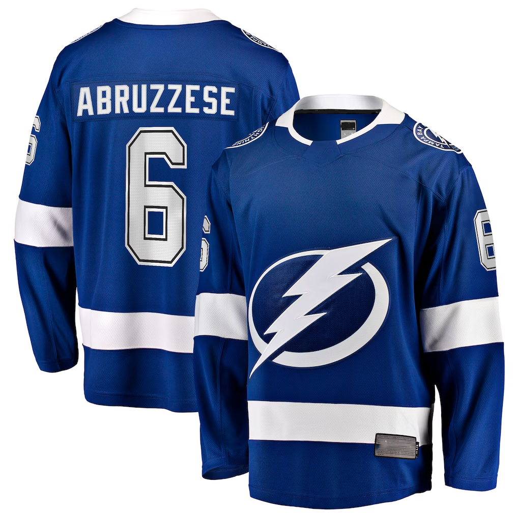 Kdoa TB.Lightning #6 Nick Abruzzese Blue Home Breakaway Jerseys