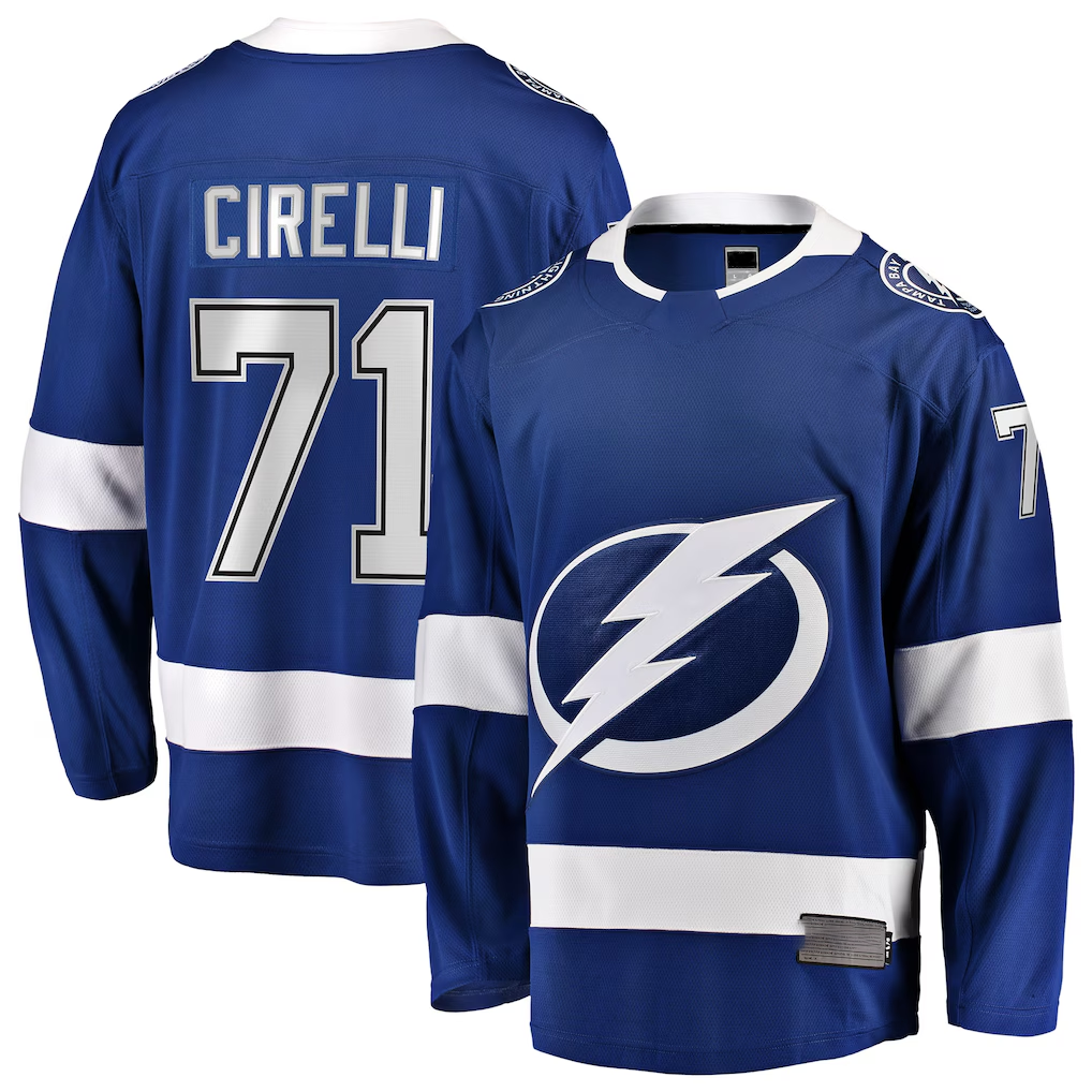 Kdoa TB.Lightning #71 Anthony Cirelli Blue Home Breakaway Player Jerseys
