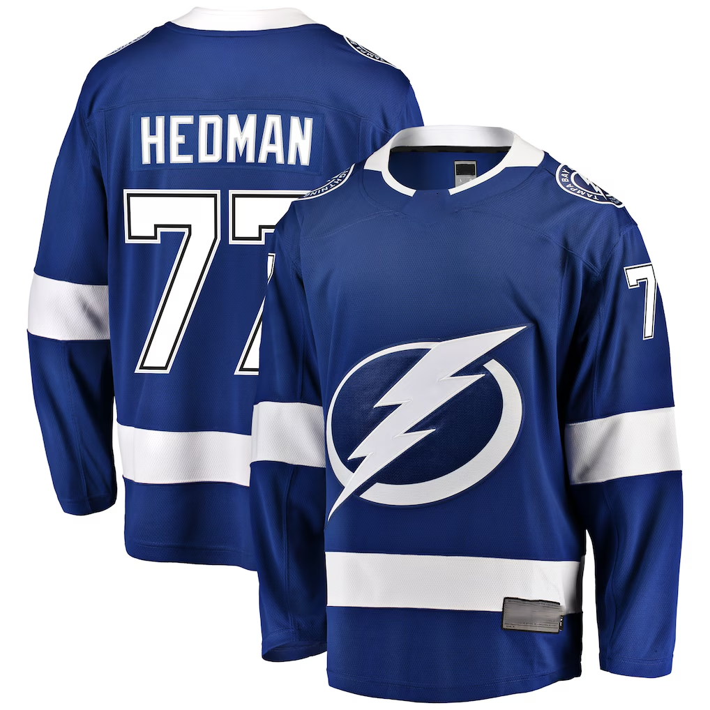 Kdoa TB.Lightning #77 Victor Hedman Blue Home Breakaway Jerseys