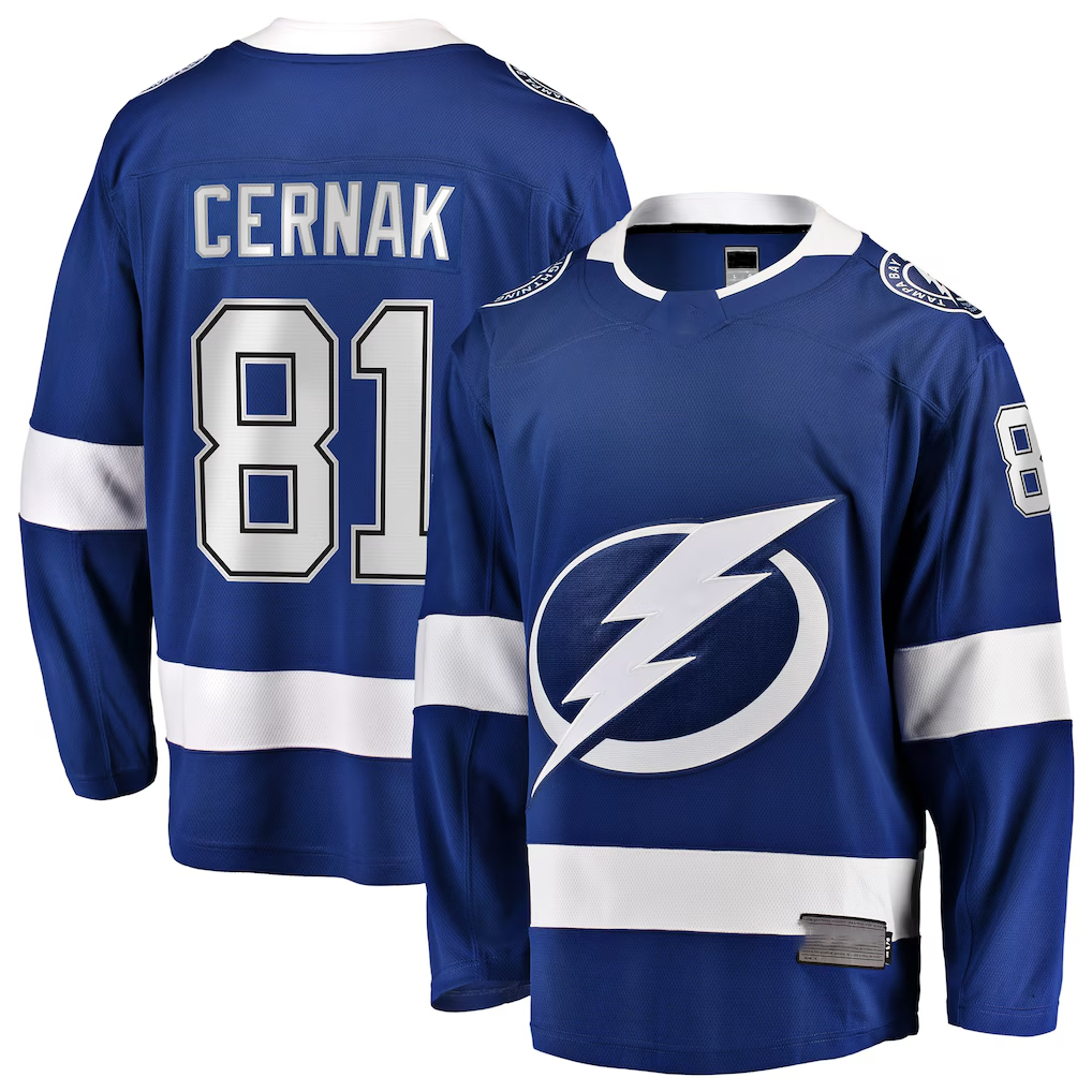 Kdoa TB.Lightning #81 Erik Cernak Blue Home Breakaway Player Jerseys