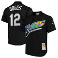 Kdoa TB.Rays #12 Wade Boggs Player Black Mitchell & Ness Cooperstown Replica Stitched Jerseys