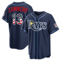 Kdoa TB.Rays #13 Junior Caminero Navy USA 250 Fourth of July Road Stadium Jersey