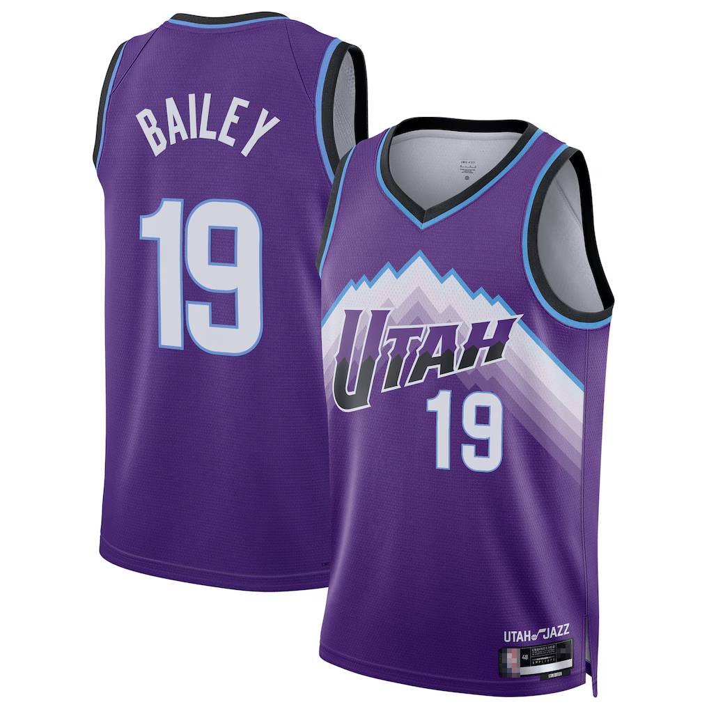 Kdoa U.Jazz #19 Ace Bailey Purple Swingman Jerseys - Icon Edition