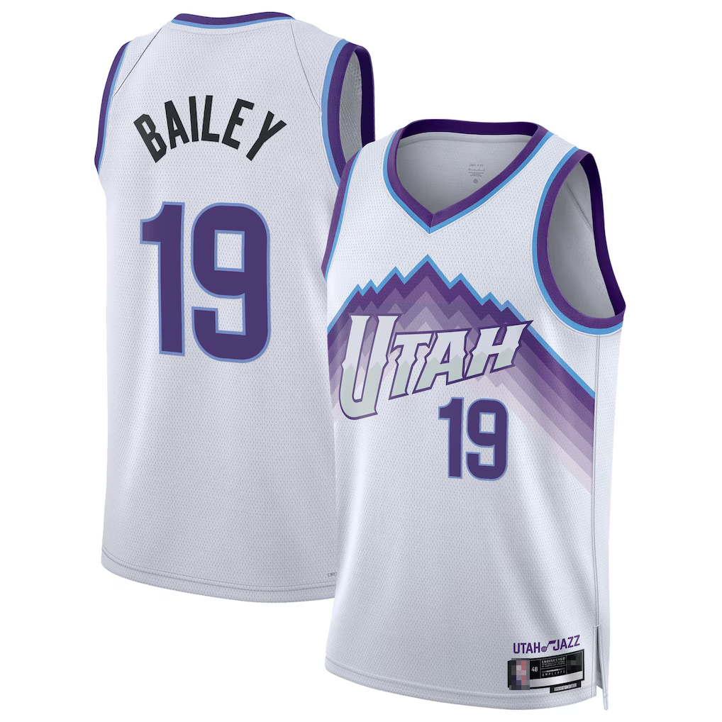 Kdoa U.Jazz #19 Ace Bailey White Swingman Jerseys- Association Edition