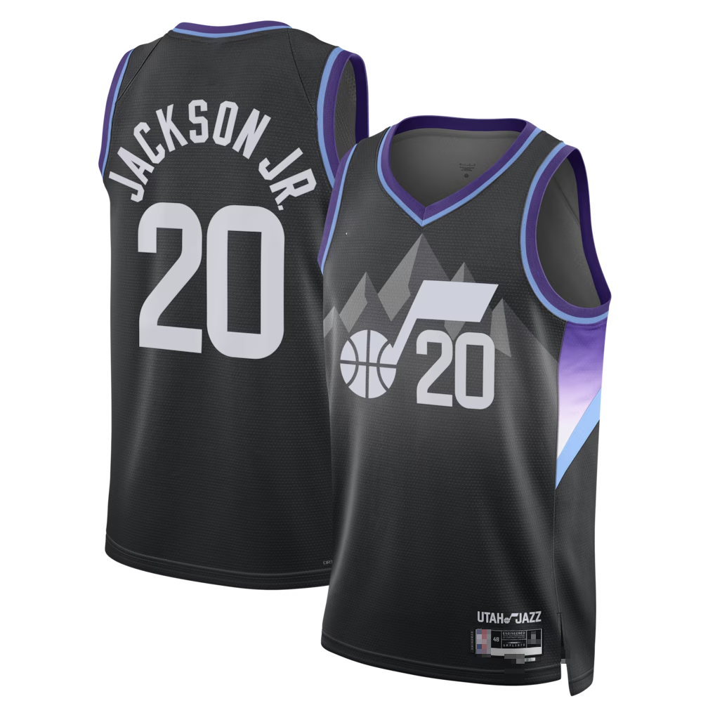 Kdoa U.Jazz #20 Jaren Jackson Jr. Black Swingman Jerseys - Statement Edition