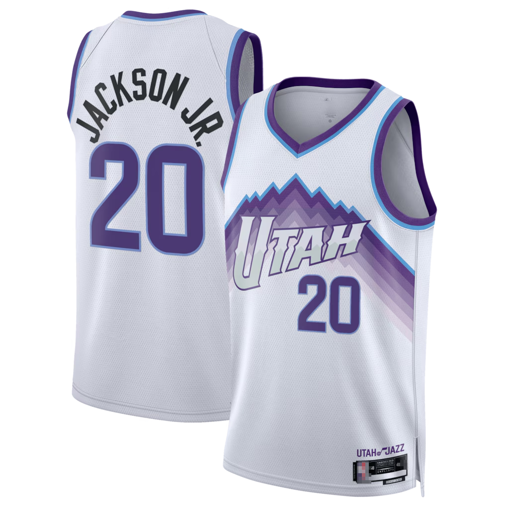 Kdoa U.Jazz #20 Jaren Jackson Jr. White Swingman Jerseys - Association Edition