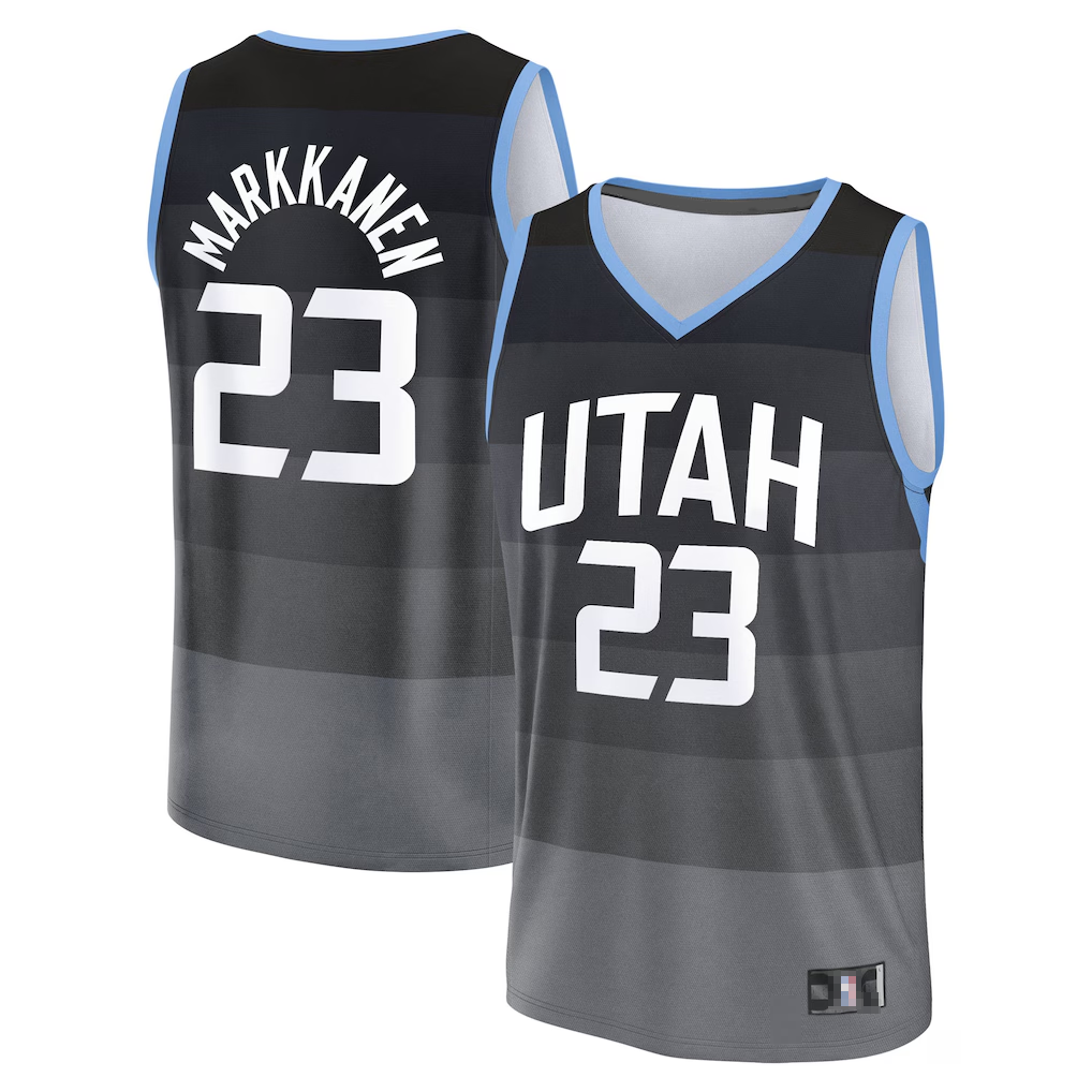 Kdoa U.Jazz #23 Lauri Markkanen Fanatics Black 2025-2026 City Edition Fast Break Jerseys
