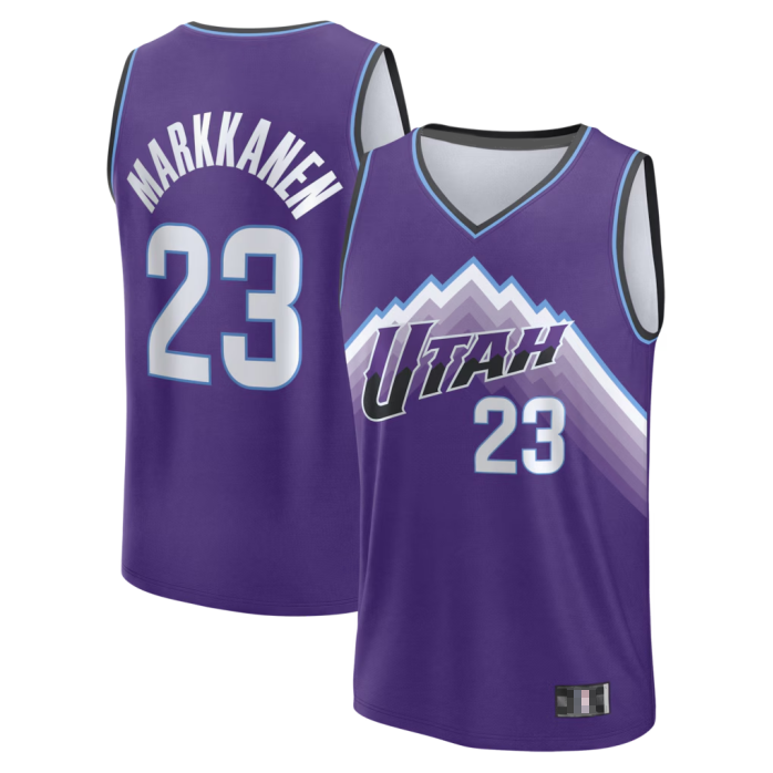 Kdoa U.Jazz #23 Lauri Markkanen Fanatics Purple Fast Break Replica Jerseys - Icon Edition