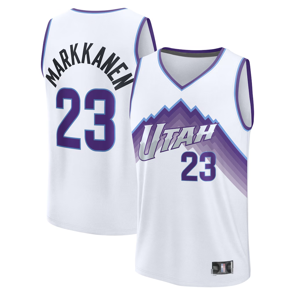 Kdoa U.Jazz #23 Lauri Markkanen Fanatics White Fast Break Replica Player Jerseys - Association Edition