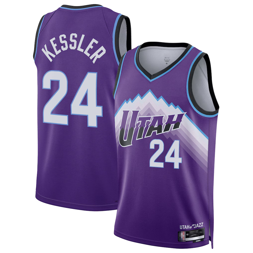 Kdoa U.Jazz #24 Walker Kessler Purple Swingman Jerseys- Icon Edition