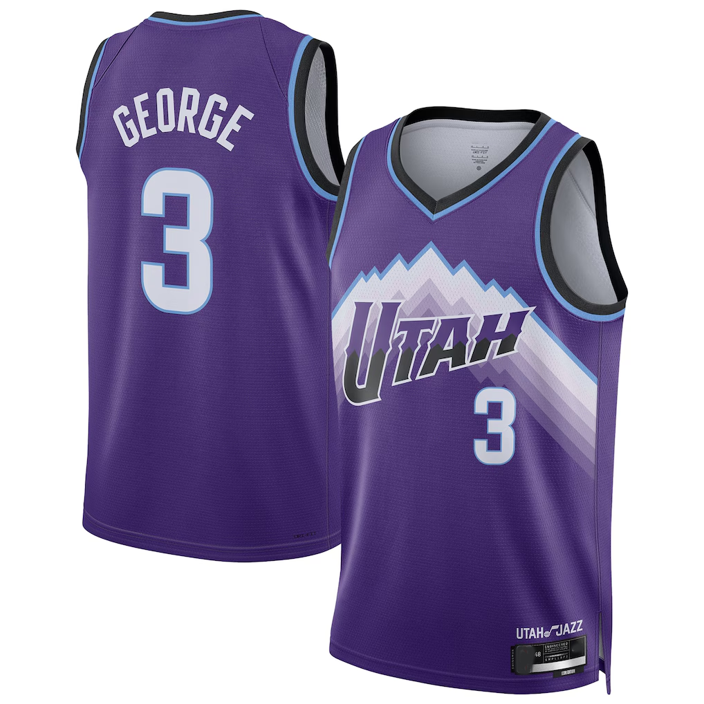 Kdoa U.Jazz #3 Keyonte George Purple Swingman Jerseys - Icon Edition