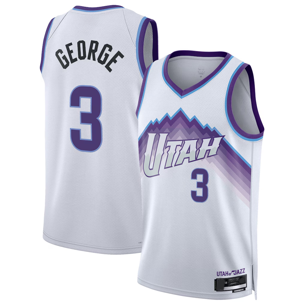 Kdoa U.Jazz #3 Keyonte George White Swingman Jerseys - Association Edition