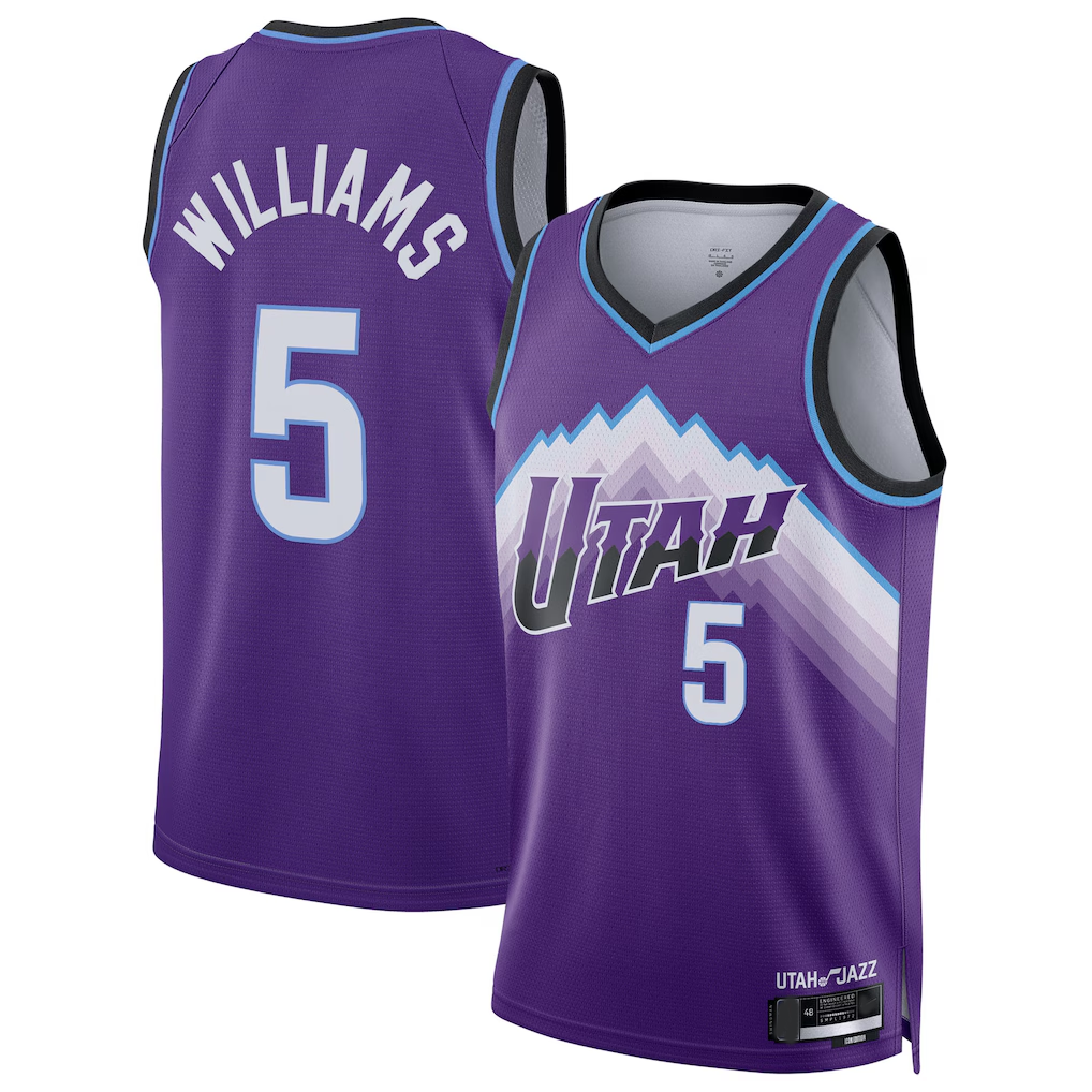 Kdoa U.Jazz #5 Cody Williams Purple Swingman Jerseys - Icon Edition