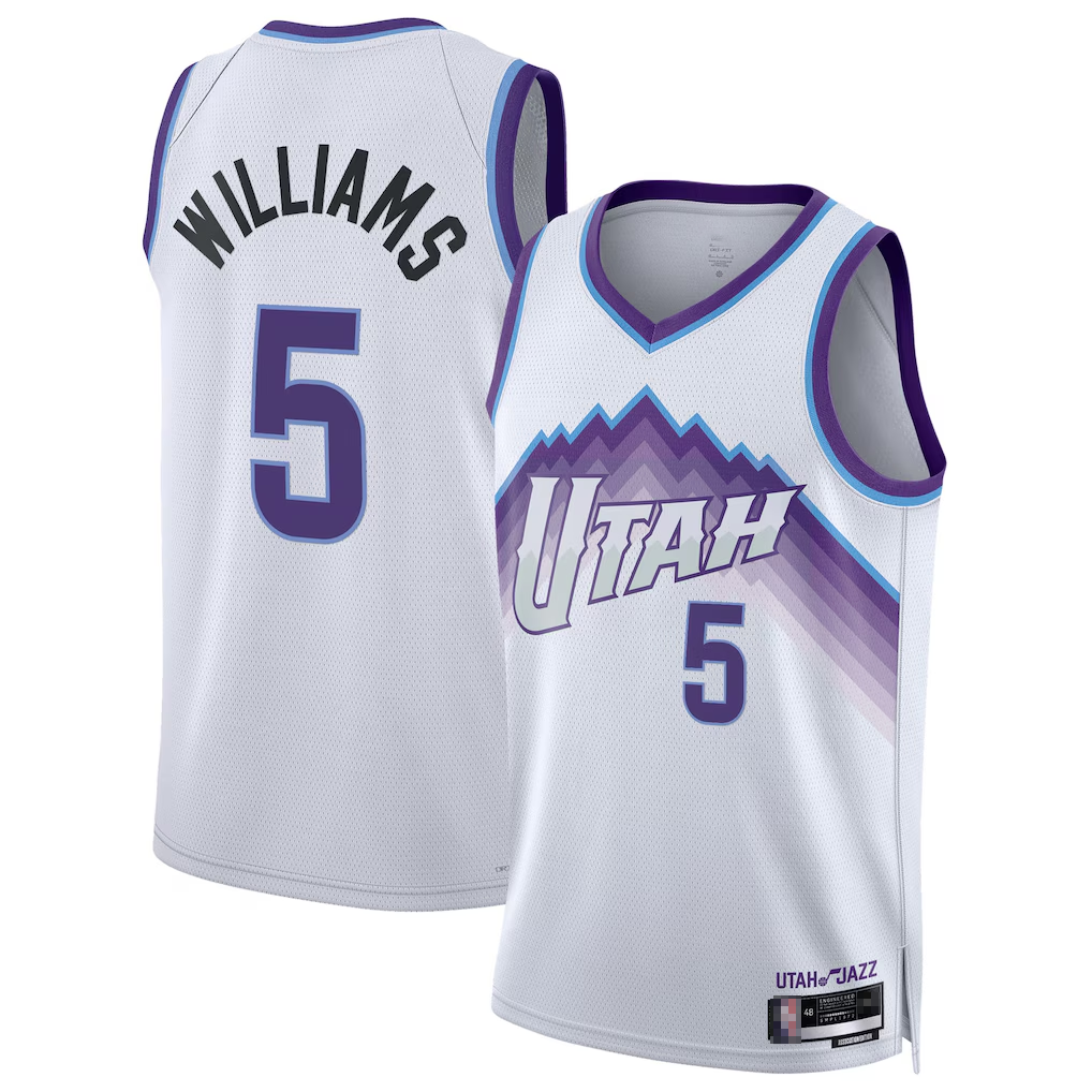 Kdoa U.Jazz #5 Cody Williams White Swingman Jerseys - Association Edition