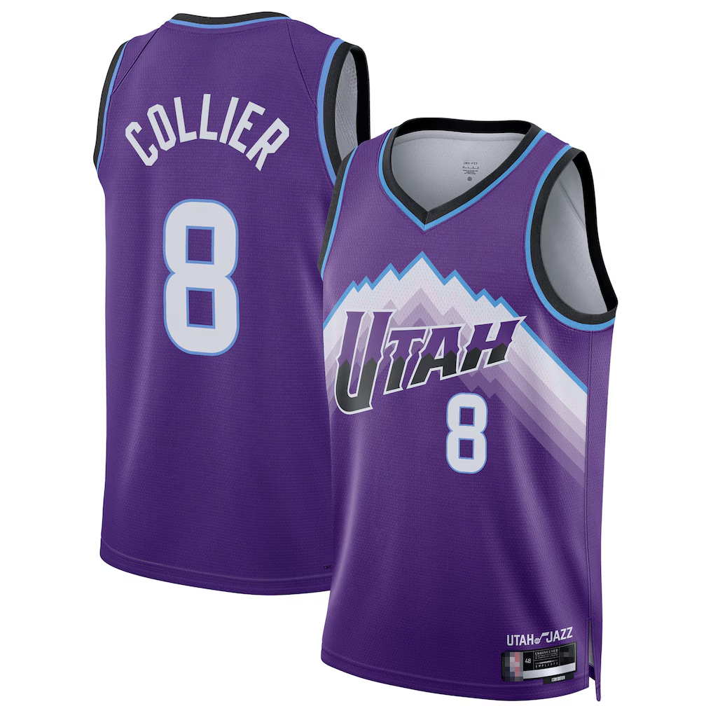 Kdoa U.Jazz #8 Isaiah Collier Purple Swingman Jerseys - Icon Edition