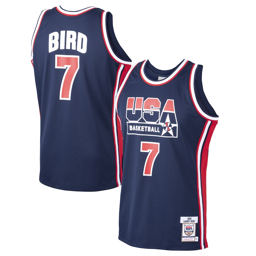 Kdoa USA Basketball #7 Larry Bird Mitchell & Ness Navy 1992 Dream Team Authentic Jerseys