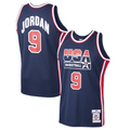 Kdoa USA Basketball #9 Michael Jordan Mitchell & Ness Navy Home 1992 Dream Team Authentic Jerseys