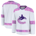 Kdoa V.Canucks White 2024 Hockey Fights Cancer Practice Jerseys