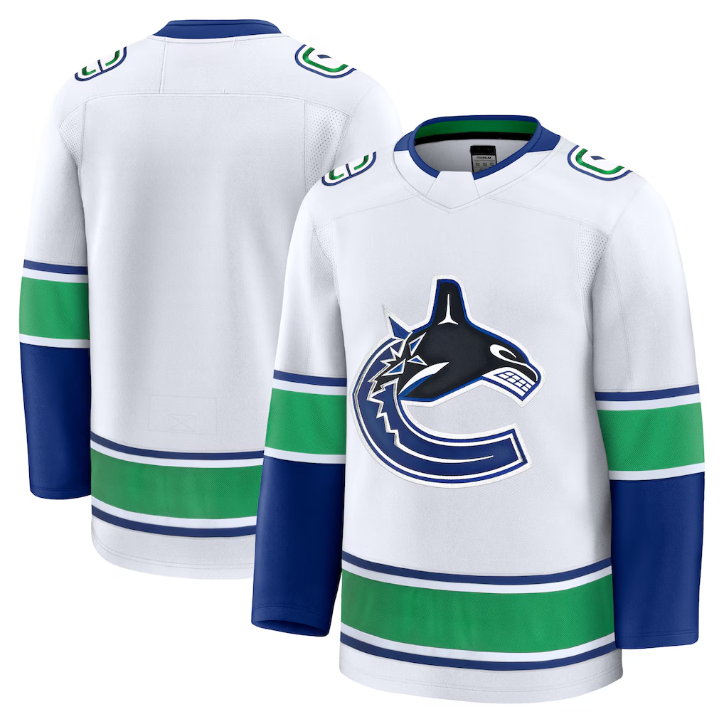 Kdoa V.Canucks White Away Premium Jerseys