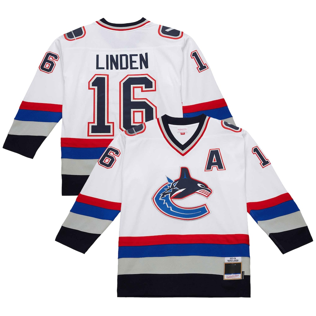 Kdoa V.Canucks #16 Trevor Linden White 2003-04 Power Play Jerseys