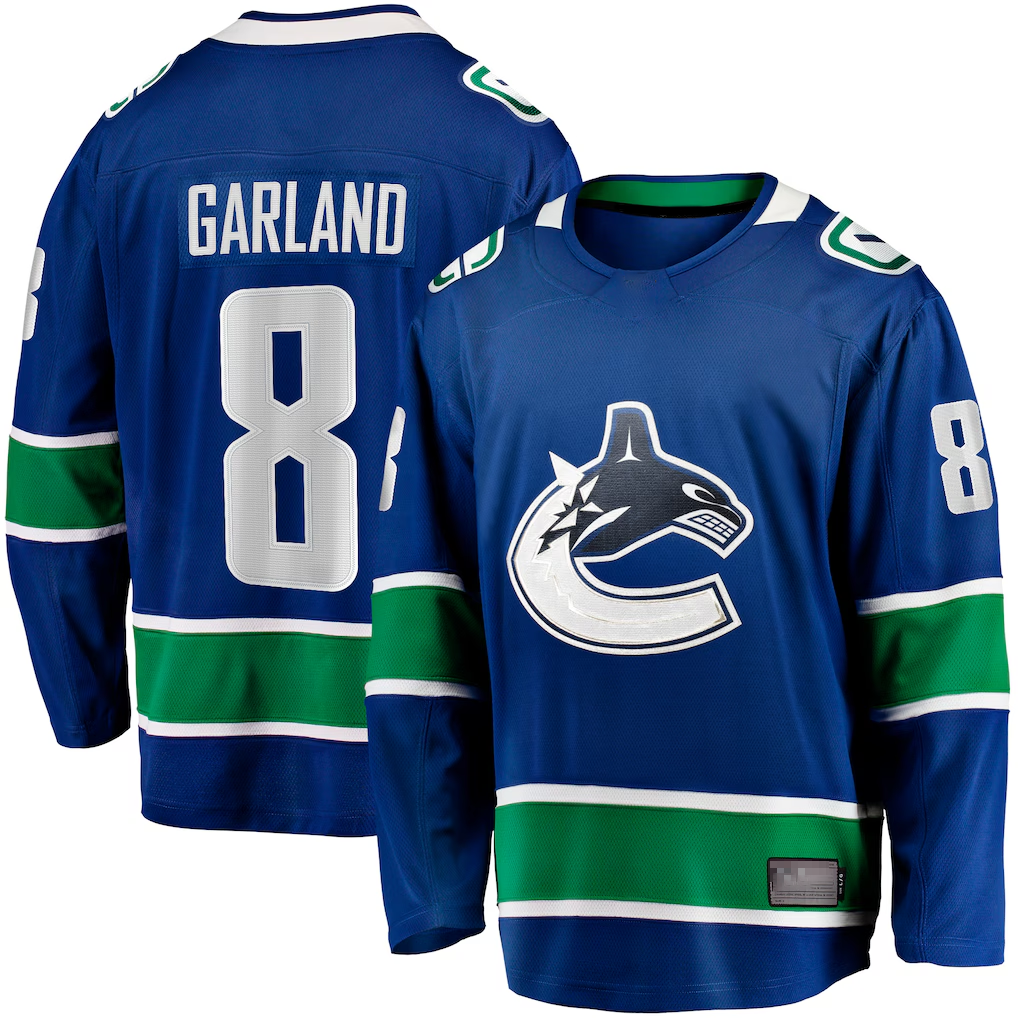 Kdoa V.Canucks #8 Conor Garland Blue Home Breakaway Jerseys