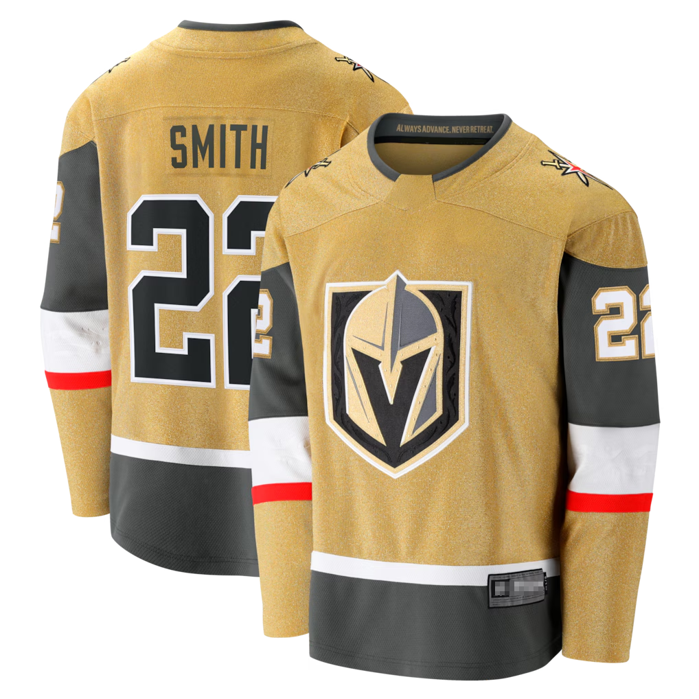 Kdoa V.Golden Knights #22 Cole Smith Gold Home Breakaway Jerseys