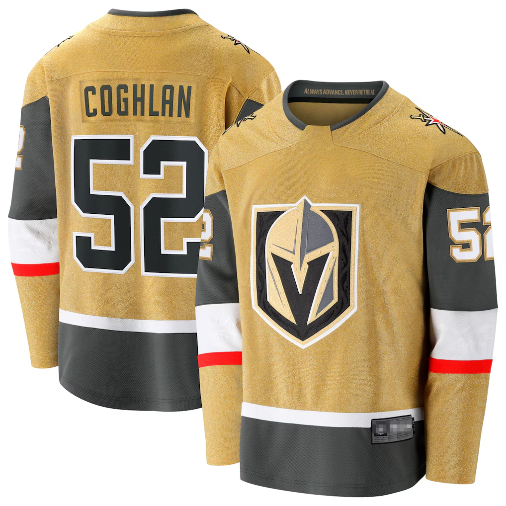 Kdoa V.Golden Knights #52 Dylan Coghlan Gold Home Breakaway Jerseys